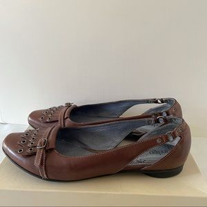 Vintage Y2K Indigo by Clarks leather loafers flats with cutouts 8 M